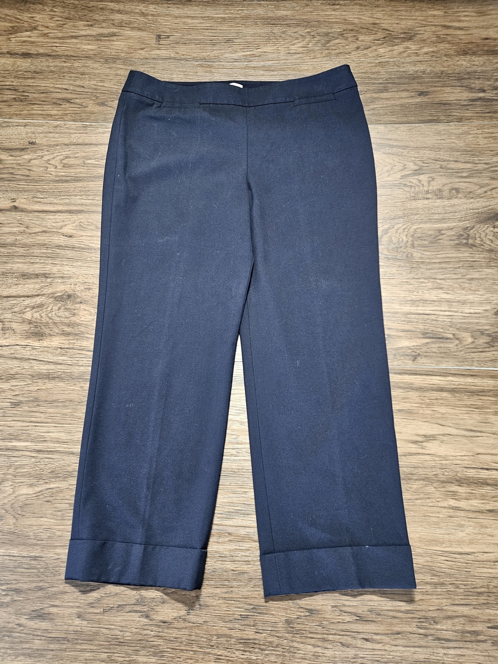 LOFT Marisa Navy Blue Cropped Cuffed Dress Pants Size 12